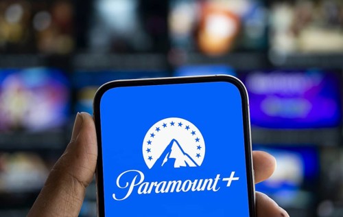 paramount logo is displayed on smartphone. Paramount+ is an American subscription video on-demand