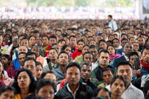Large group of people arrives to the Lachit Barphukan Police Academy inauguration function on March