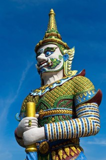 Yaksha, traditional Thai temple guard, Wat Plai Laem temple, Koh Samui, Thailand