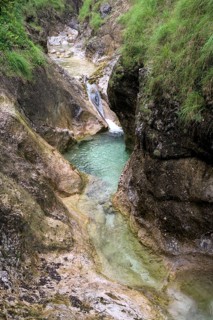 Almbachklamm, at low water after drought, Marktschellenberg, Berchtesgadener Land, Bavaria, Germany