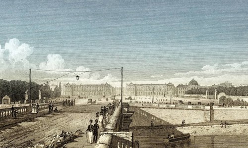 The Place de la Concorde, Paris, antique steel engraved print, 1831