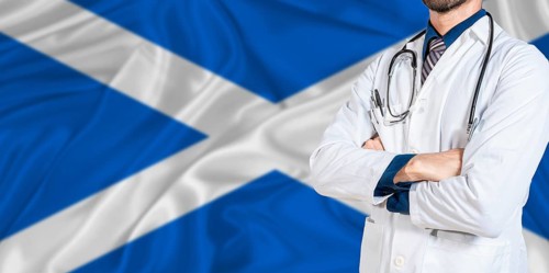 Scotland national health system. Scotland health and medical insurance concept
