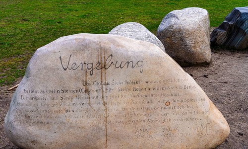 Stones of the global stone project, Großer Tiergarten, Berlin, Germany