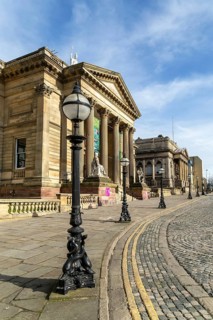 Neoclassical architecture of the Walker art gallery building, city centre of Liverpool, England, UK