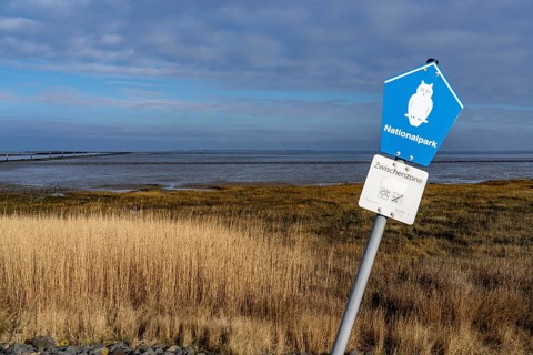 The Wadden Sea, East Frisia, near Lower Saxony, quiet zone, sign, Norddeich, Germany