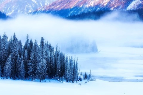 China, Xinjiang Uygur Autonomous Region, Kanas National Geopark, Altay Prefecture – a winter