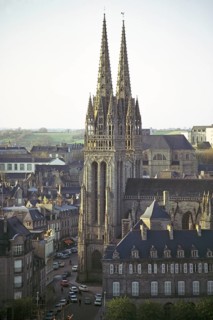 Kathedralkirche Saint Corentin, Quimper, Bretagne, Frankreich im Jahr 1974