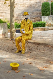 Street entertainer, Palma de Mallorca, Mallorca, Balearic Islands, Spain