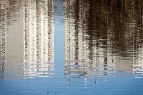 Skyscrapers reflected in a lake, Germany