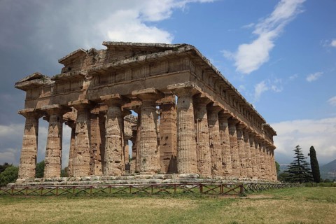 The Athenaion, Temple of Ceres or Temple of Athena in Paestum, Campania, Italy