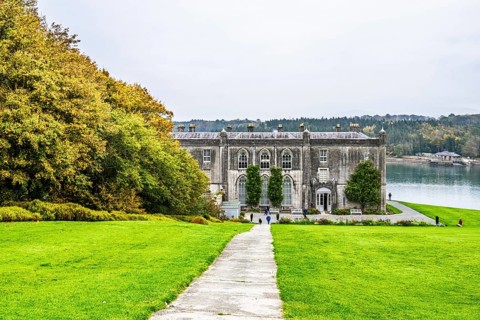 Autumn colors over Plas Newydd House and Gardens and Parkland, Llanfairpwllgwyngyll, Anglesey,