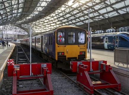 British Rail Class 150 Sprinter train, Lime Street railway station, Liverpool, England, UK