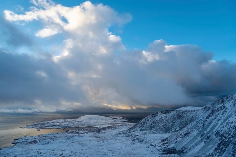 Cloud atmosphere over Hasvik and Norwegian Sea, Söröya, Finnmark, Norway, October 2018