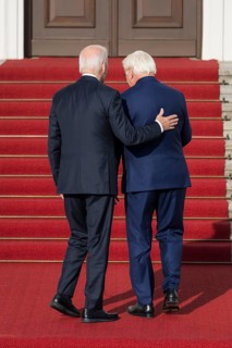 Joe Biden (46th President of the United States) is received by Frank-Walter Steinmeier (President