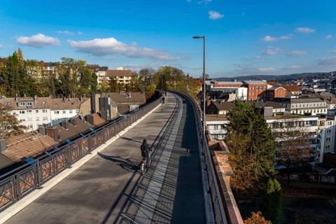 The Nordbahntrasse, a cycle path, footpath, on a former 22 KM long railway line, along the