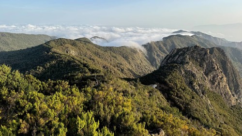 Los Roques, striking rock towers, Monumento Natural de los Roques, La Gomera, Canary Islands, Spain