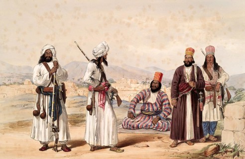 Dadur, Hajee Ebrehim, commander of the Bolan Rangers, and men of the Brahoee tribe, Afghanistan,