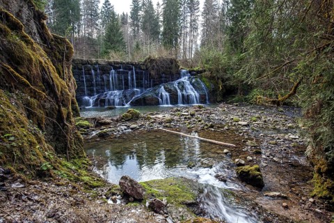 Gerats Waterfall, Gerats, Rettenberg, Oberallgäu, Allgäu, Bavaria, Germany