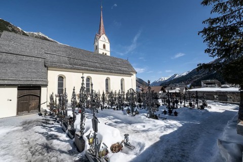 Maria Geburt parish church in Galtür, Tyrol, Austria