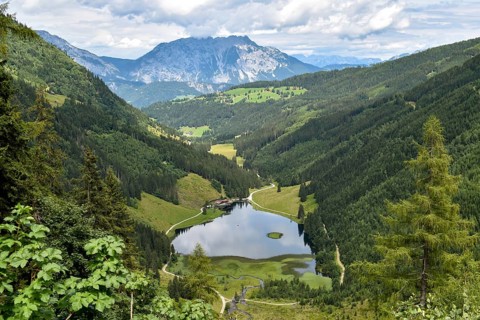 The Styrian Lake Constance, in the background the Stoderzinken, near Schladming, Niedere Tauern,
