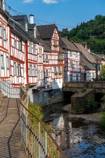 Monreal, idyllic half-timbered village in the Elz valley, in the district of Mayen-Koblenz in