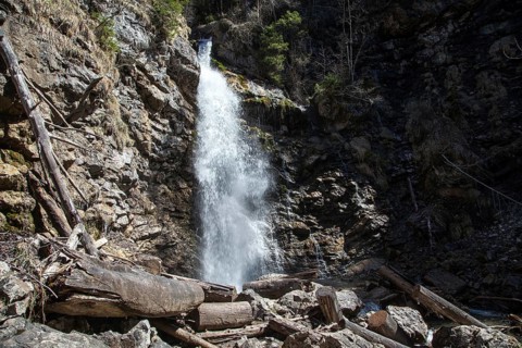 Faltenbachtobel with Faltenbach stream and waterfall, Oberstdorf, Oberallgäu, Allgäu, Bavaria,