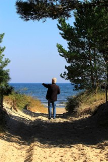 Beach visitor, Usedom near Karlshagen, Mecklenburg-Western Pomerania, Germany