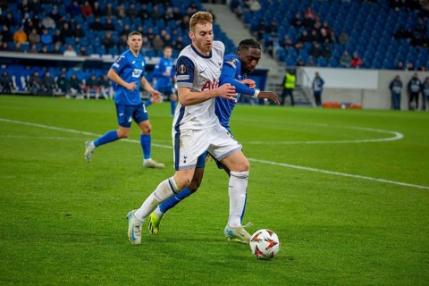 Football UEFA Europa League, 2024/25 season, matchday 7: TSG Hoffenheim v Tottenham Hotspur. On the