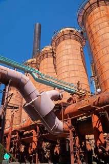 Birmingham, Alabama - Hot blast stoves at the Sloss Furnaces National Historic Landmark. The