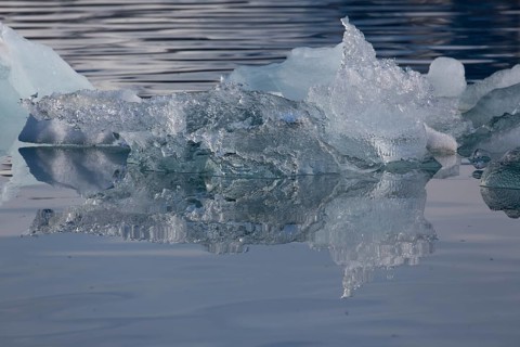 Icebergs on the Joekulsarlon glacial lake or lagoon
