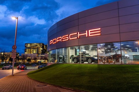 Porsche Centre Essen, car dealership, showroom, Essen North Rhine-Westphalia, Germany