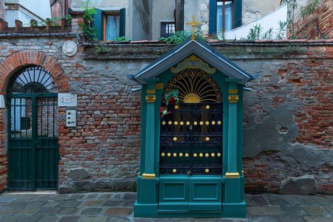 Memorial of deceased people, Castello district, Venice, Veneto, Italy
