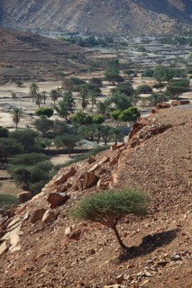 Landscape in the Bay of Bukha, in the Omani enclave of Musandam, Oman