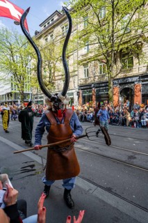 Participants dressed up as jesters from the guest canton of Schwyz, jesters' symposium of the