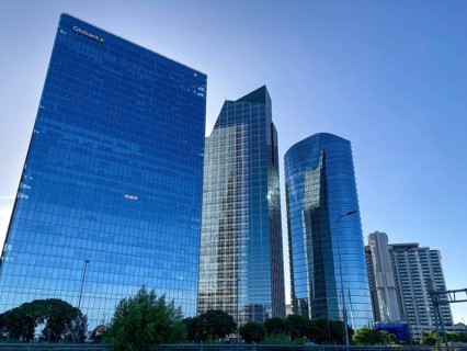 The Globant Tower and other high-rise buildings in the centre of Buenos Aires, Argentina