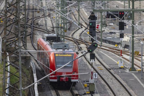 New Untertürkheim railway sidings. The track network is being reorganised as part of Stuttgart 21.