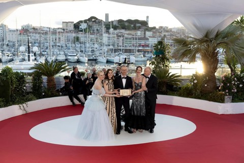 Cannes, France - 24.5.2024: Renate Reinsve, Stellan Skarsgard, Joachim Trier, Inga Ibsdotter