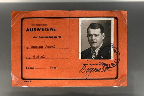 Guard's identity card, exhibit in the former Dachau concentration camp, now a concentration camp