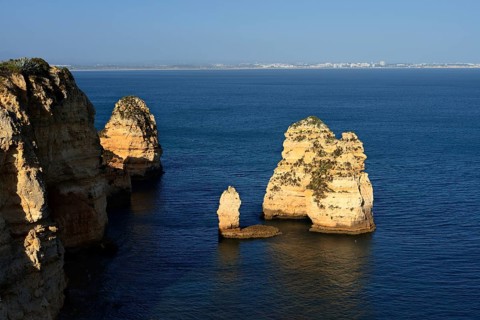Rock formations on the coast, Ponta da Piedade, Lagos, Algarve, Portugal