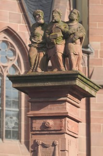 Epiphany Fountain with figures Three Kings, Sachsenhausen, Main, Frankfurt, Hesse, Germany