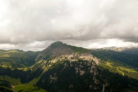Panorama from the Walmendingerhorn to the Hoher Ifen mountain, Vorarlberg, Allgäu Alps, Austria