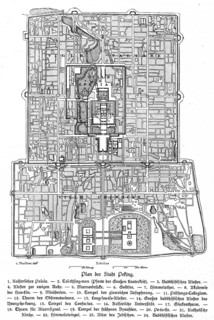City map, Imperial Palace, Monastery, Gate of Heaven, Temple of Heaven, Observatory, Scale,