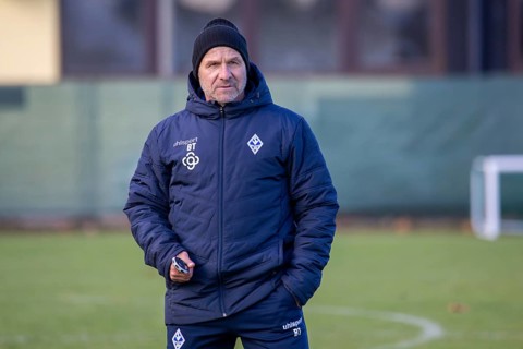 Bernhard Trares at SV Waldhof Mannheim training session