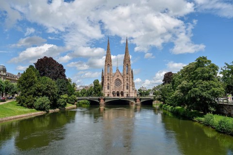 Église Saint-Paul on the Ill, Calvinist church, Strasbourg, Département Bas-Rhin, Alsace, France