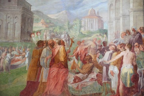 Frescoes in the Certosa di San Martino on Vomero above Naples, Campania, Italy
