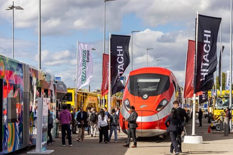 ETR1000 Frecciarossa, Italian high-speed train from the manufacturer Hitachi Rail. InnoTrans 2024.
