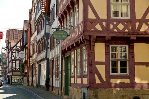 Half-timbered houses, German Half-timbered House Road, Hann. Münden or Hannoversch Münden, Lower