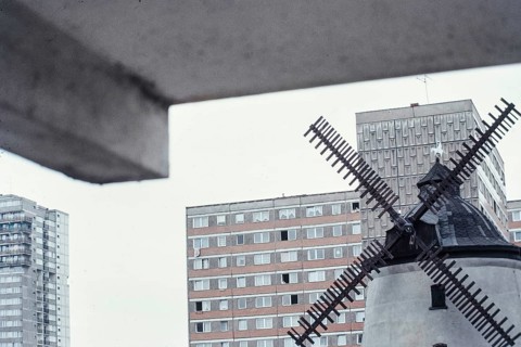 Historical photo of prefabricated buildings in Halle Neustadt, 1990, Halle (Saale), Germany