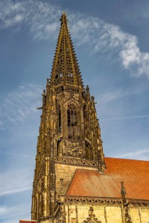 Church tower of the parish church of St. Lamberti in Münster, North Rhine-Westphalia, Germany