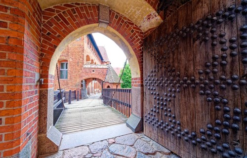 Interior view of Malbork Castle. The Malborku Castle, Zamek w Malborku, is a neo-Gothic lowland
